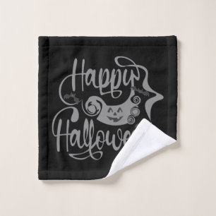 Happy Halloween-Kürbislaterne Waschlappen