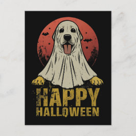 Happy Halloween Labrador Retriever Dog Ghost Feiertagspostkarte