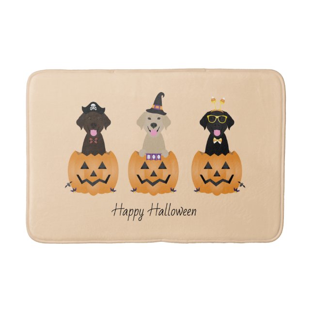 Happy Halloween Labrador Retriever Dogs Pumpkin Badematte (Vorderseite)