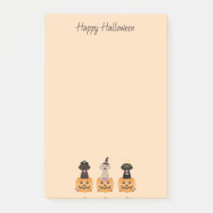 Happy Halloween Labrador Retriever Dogs Pumpkin Post-it Klebezettel