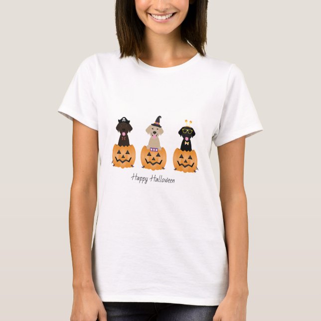 Happy Halloween Labrador Retriever Dogs Pumpkin T-Shirt (Vorderseite)