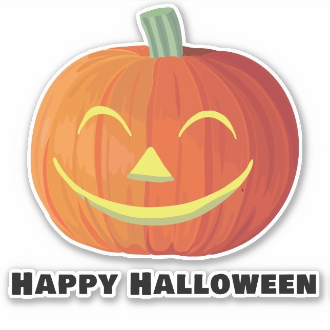 Happy Halloween Lächeln Pumpkin Aufkleber (Vorderseite)