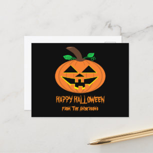 Happy Halloween Lächeln Pumpkin Postcard Postkarte