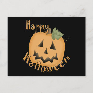 Happy Halloween Lächelnder Jack O'Lantern Postkarte