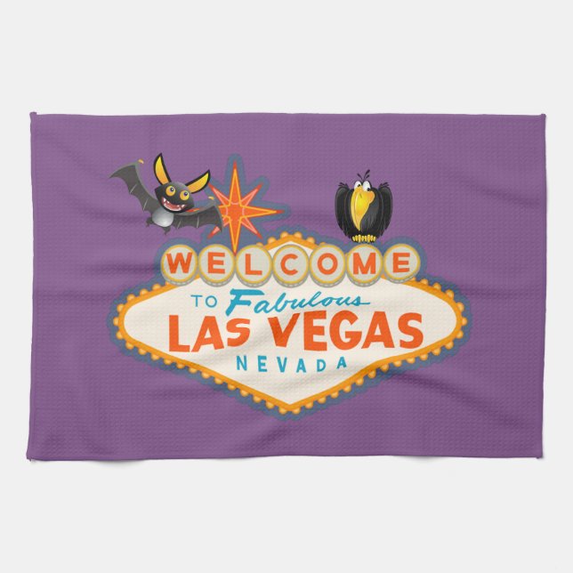 Happy Halloween Las Vegas Style Küchentuch (Horizontal)