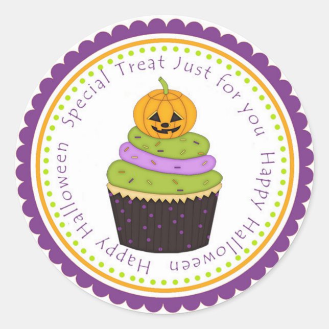Happy Halloween Leckerei Geschenk Etikett Aufklebe Runder Aufkleber (Vorderseite)