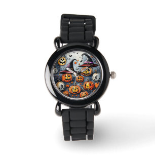 Happy Halloween Leckerei oder Tricks Design Armbanduhr