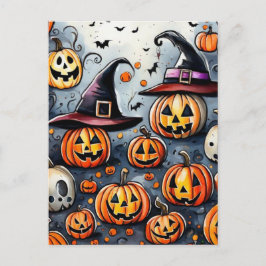 Happy Halloween Leckerei oder Tricks Design Feiertagspostkarte
