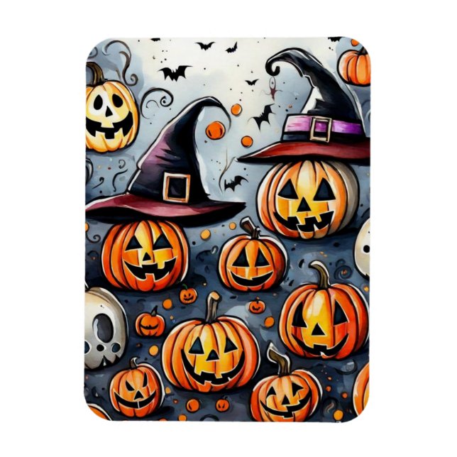 Happy Halloween Leckerei oder Tricks Design Magnet (Vertikal)