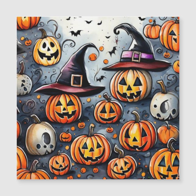 Happy Halloween Leckerei oder Tricks Design Magneteinladung (Vorderseite)