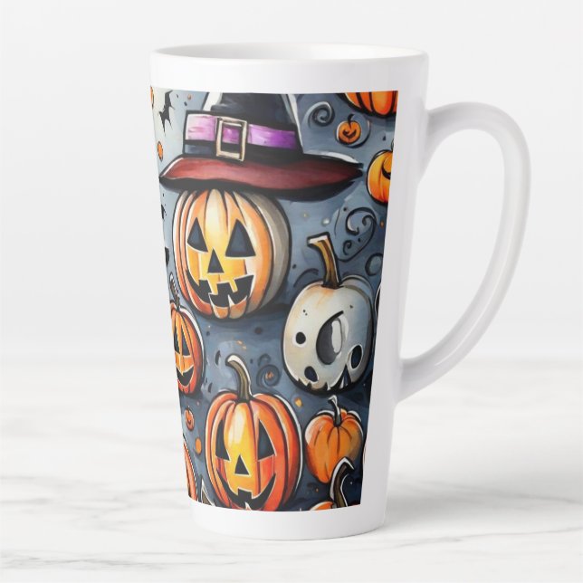 Happy Halloween Leckerei oder Tricks Design Milchtasse (Rechts)