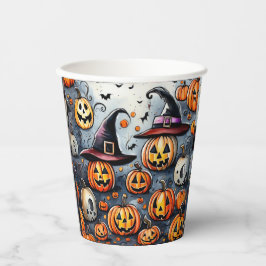 Happy Halloween Leckerei oder Tricks Design Pappbecher