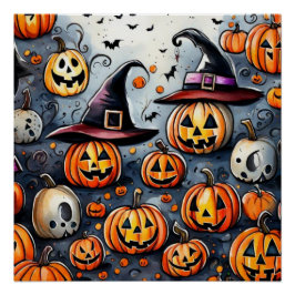 Happy Halloween Leckerei oder Tricks Design Poster