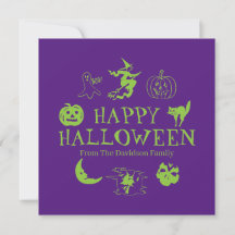 Happy Halloween lila grüner individuelle Name