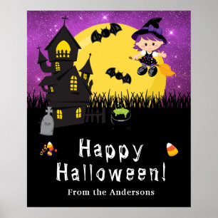 Happy Halloween Lila Party Zeichen Poster