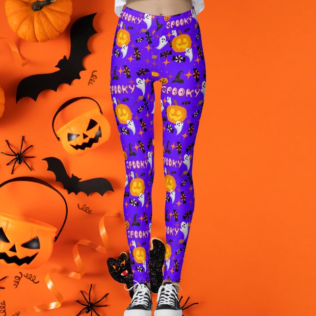 Happy Halloween Lila Spooky Festival Leggings (Von Creator hochgeladen)