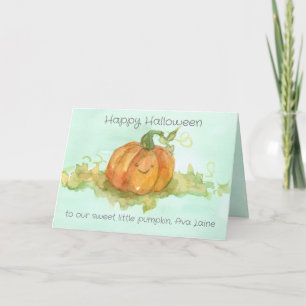 Happy Halloween Little Pumpkin Individuelle Name Karte