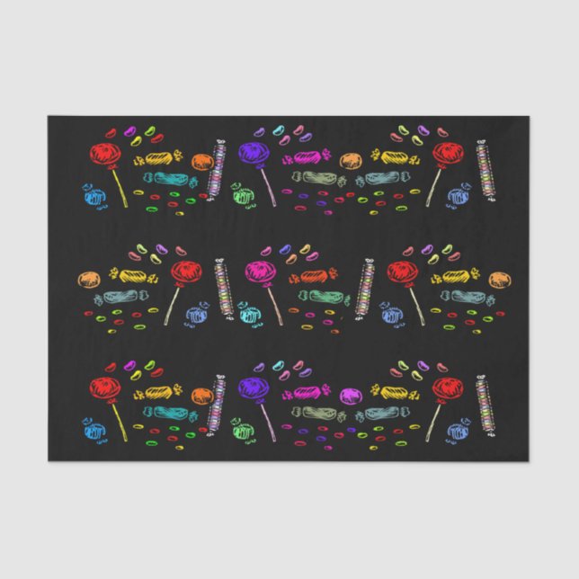 Happy Halloween Lollipops und Candy Pattern, ZSSG Seidenpapier (Vorderseite)