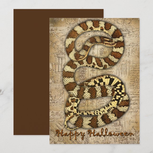 Happy Halloween Macabre Snake Card Einladung (Vorne/Hinten)