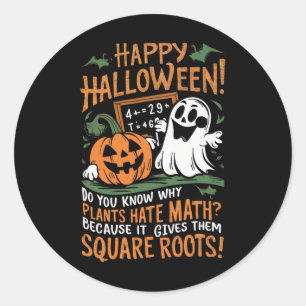 Happy Halloween - Math Teacher Scientist Funny Des Runder Aufkleber