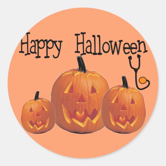 Happy Halloween MEDICAL T - Shirt Runder Aufkleber (Vorderseite)
