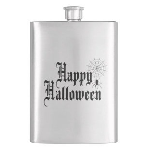 Happy Halloween minimalistische Typografie Flachmann