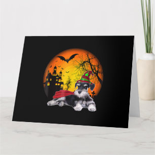 Happy halloween minischnauzer dogs halloween karte