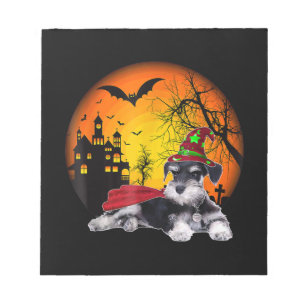 Happy halloween minischnauzer dogs halloween notizblock