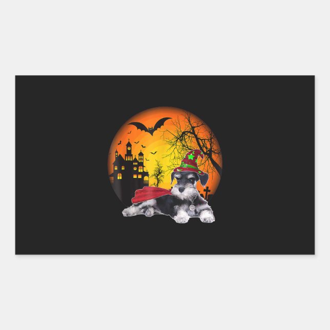 Happy halloween minischnauzer dogs halloween rechteckiger aufkleber (Vorderseite)