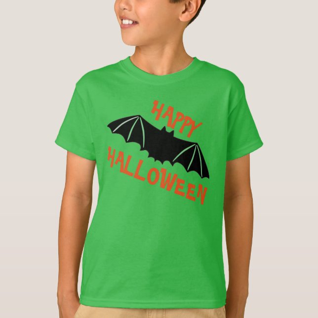 Happy Halloween mit Bat T-Shirt (Vorderseite)