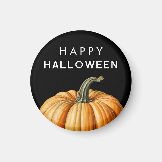 Happy Halloween mit großem Kürbis Magnet (Vorne)