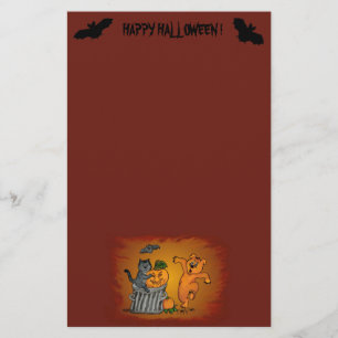 Happy Halloween mit Katzen-Katzen-Hund und Spider Briefpapier