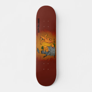Happy Halloween mit Katzen-Katzen-Hund und Spider Skateboard