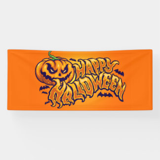 Happy Halloween mit Kürbislaterne House Flag Banner