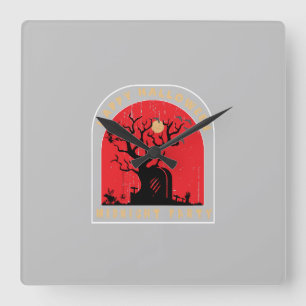 Happy Halloween Mitternacht Party Quadratische Wanduhr