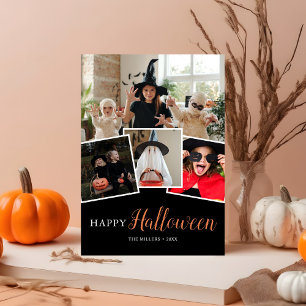 Happy Halloween Moderne Black Foto Ferienkarte Feiertagskarte