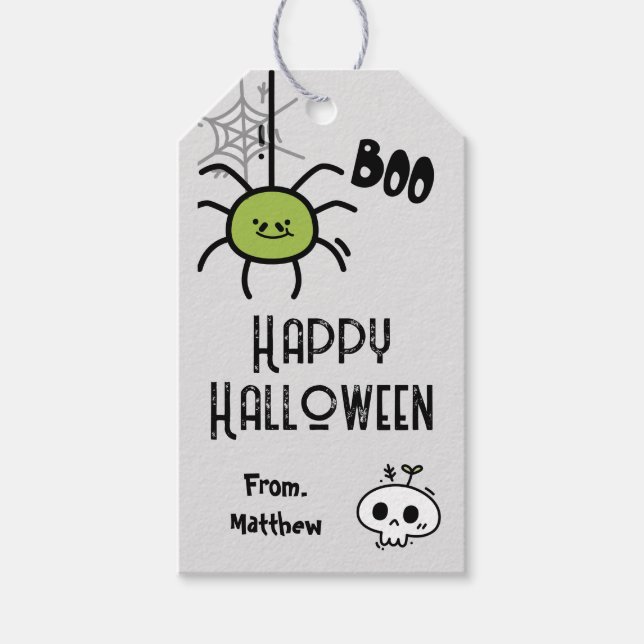 Happy Halloween modernes étiquettes cadeaux person (Devant)
