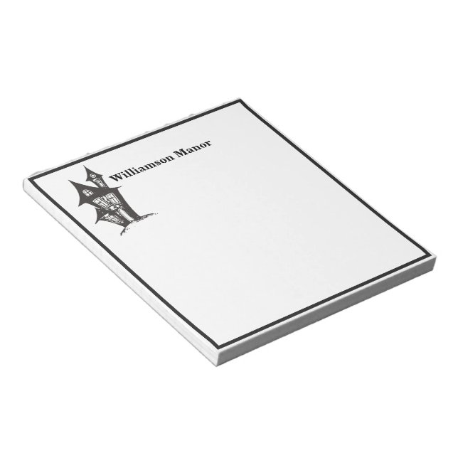 Happy Halloween Monogram Family Spuk House Memo Notizblock (angewinkelt)