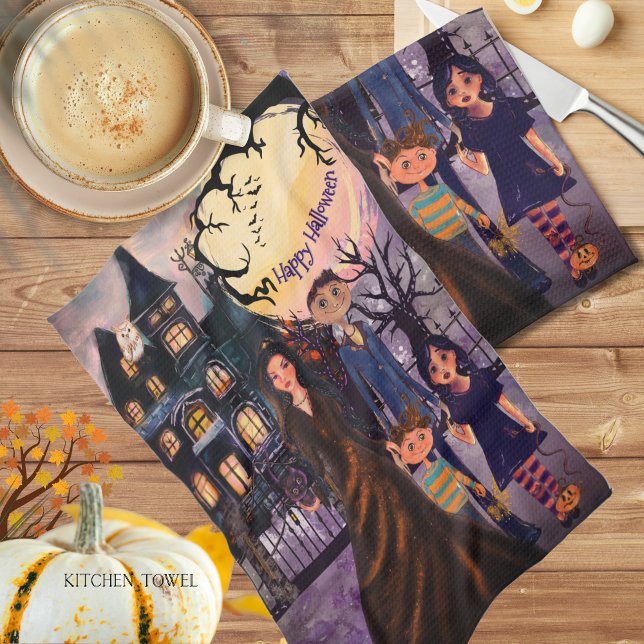 Happy Halloween Monster Familientücher Geschirrtuch (Happy Halloween Monster Family Kitchen Towel)
