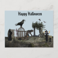 Happy Halloween Monster Szene Werewolf Zombie