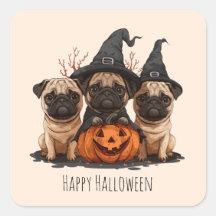 Happy Halloween Mops Kürbislaternen