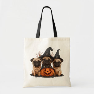 Happy Halloween Mops Kürbislaternen Tragetasche