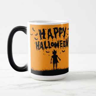 Happy Halloween:Mug with Mysterious Silhouette Verwandlungstasse