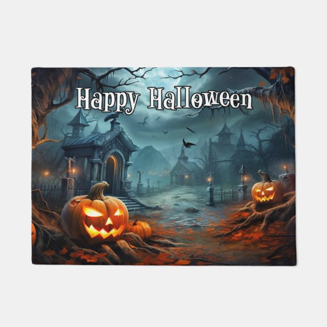 Happy Halloween Nefarious Spooky Pumpkins Fußmatte (Vorderseite)