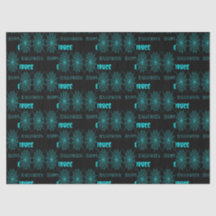 Happy Halloween Neon Blue Spiderweb schwarz