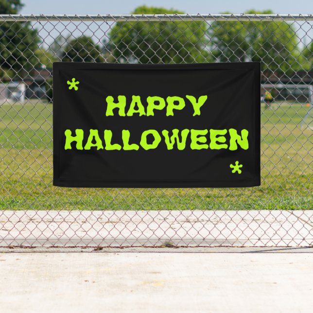 Happy Halloween Neon grün schlanke leckere Typogra Banner (Insitu)