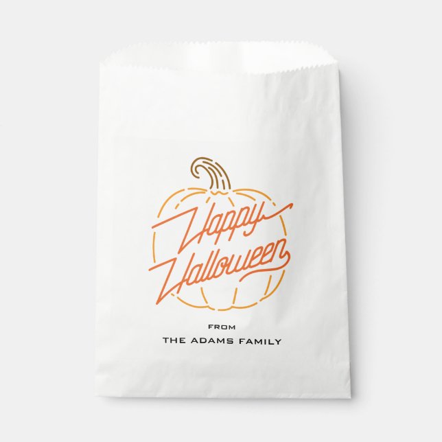 Happy Halloween Neon Personalisiert Gefallen Tasch Geschenktütchen (Vorderseite)