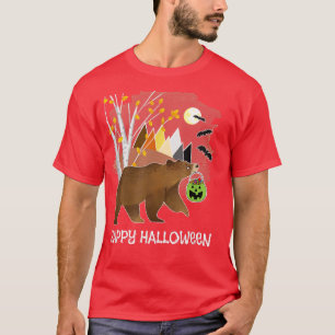 Happy Halloween Niedlich Bärengebirge Birch Trees T-Shirt