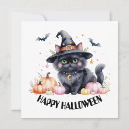 Happy Halloween Niedlich Black Cat Einladung