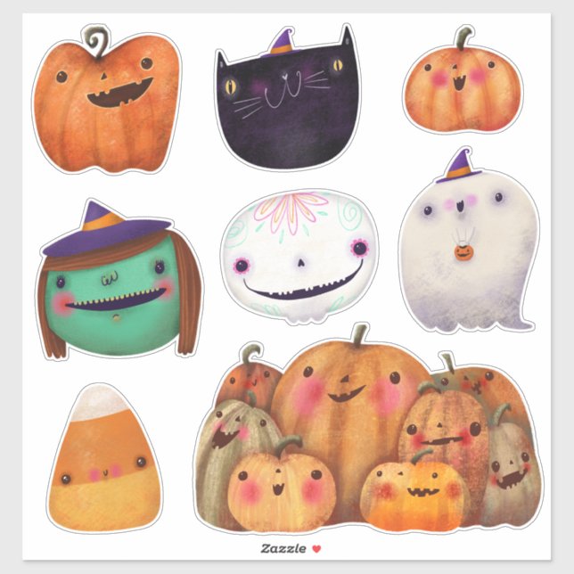 Happy Halloween Niedlich Deco Collection Aufkleber (Blatt)